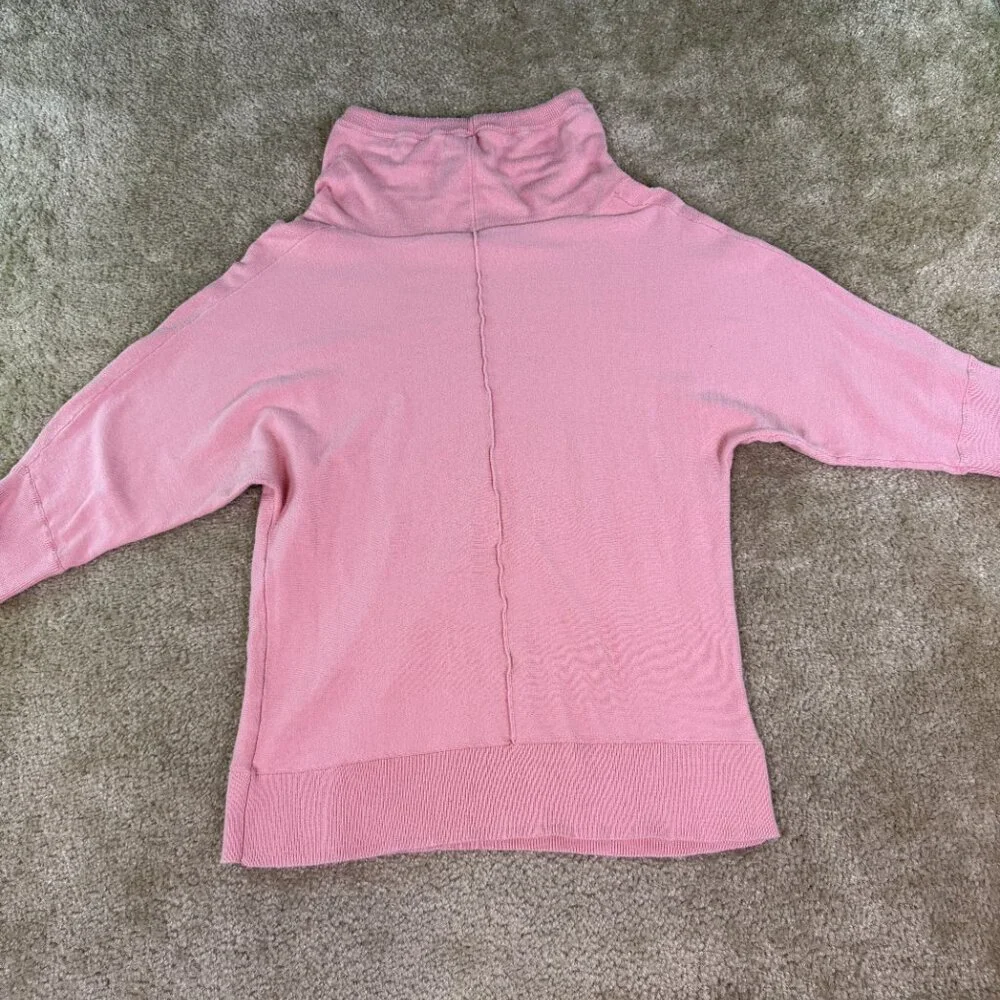 Jones New York Signature Women Sweater Size L Pink Cowl Neck Cotton Cozy E529 - Picture 8 of 11